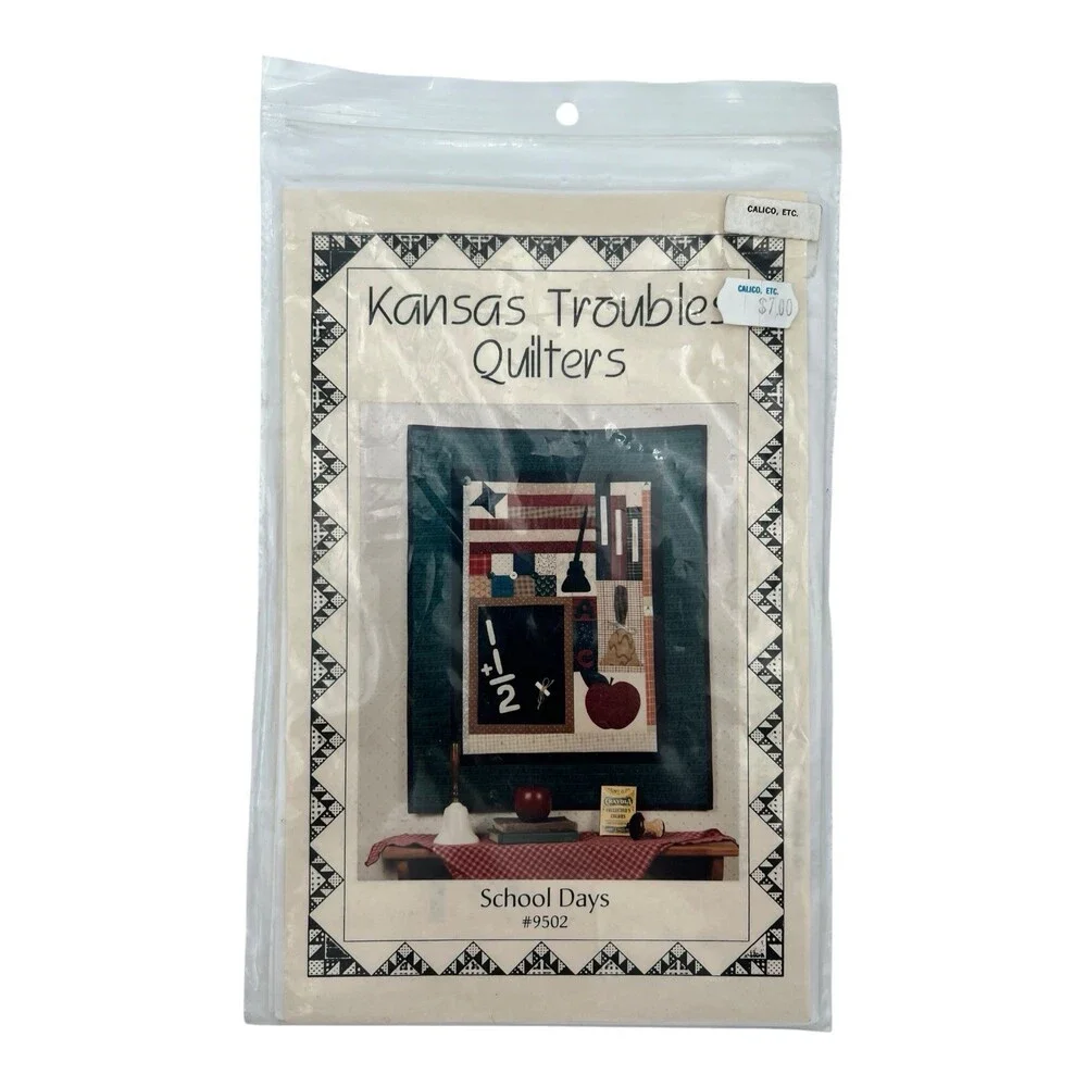 VTG 1995 Quilt Pattern Kansas Troubles Quilters SCHOOL DAYS 26